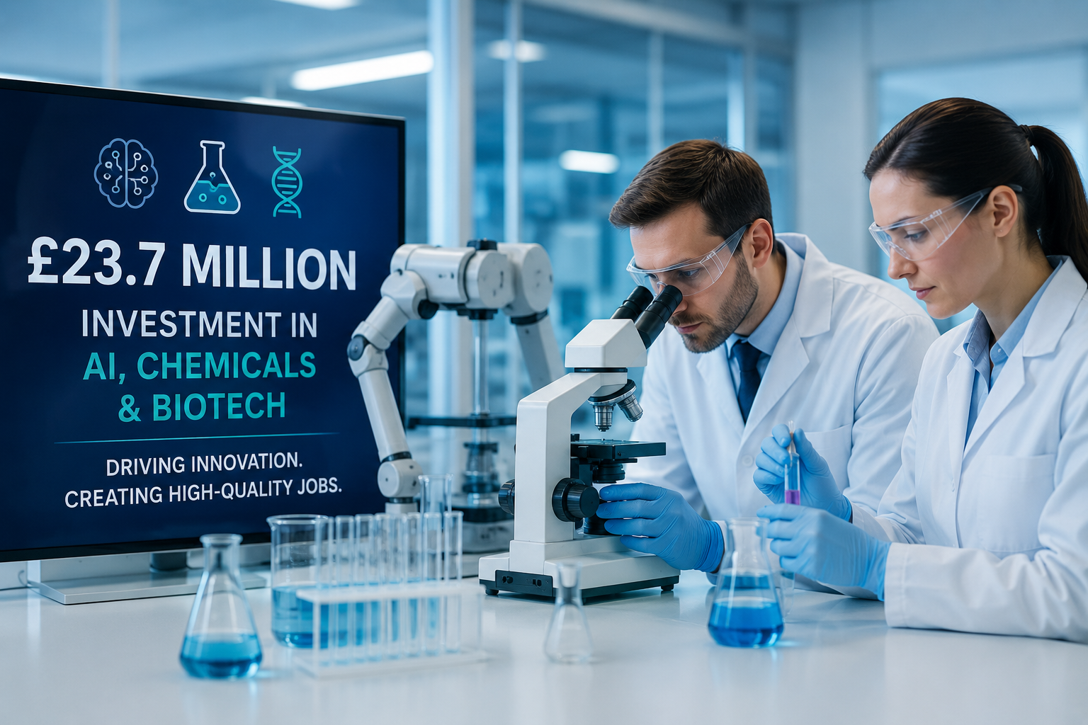 AI, Chemicals and Biotech Projects Secure £23.7 Million to Transform Research Into High-Quality Jobs