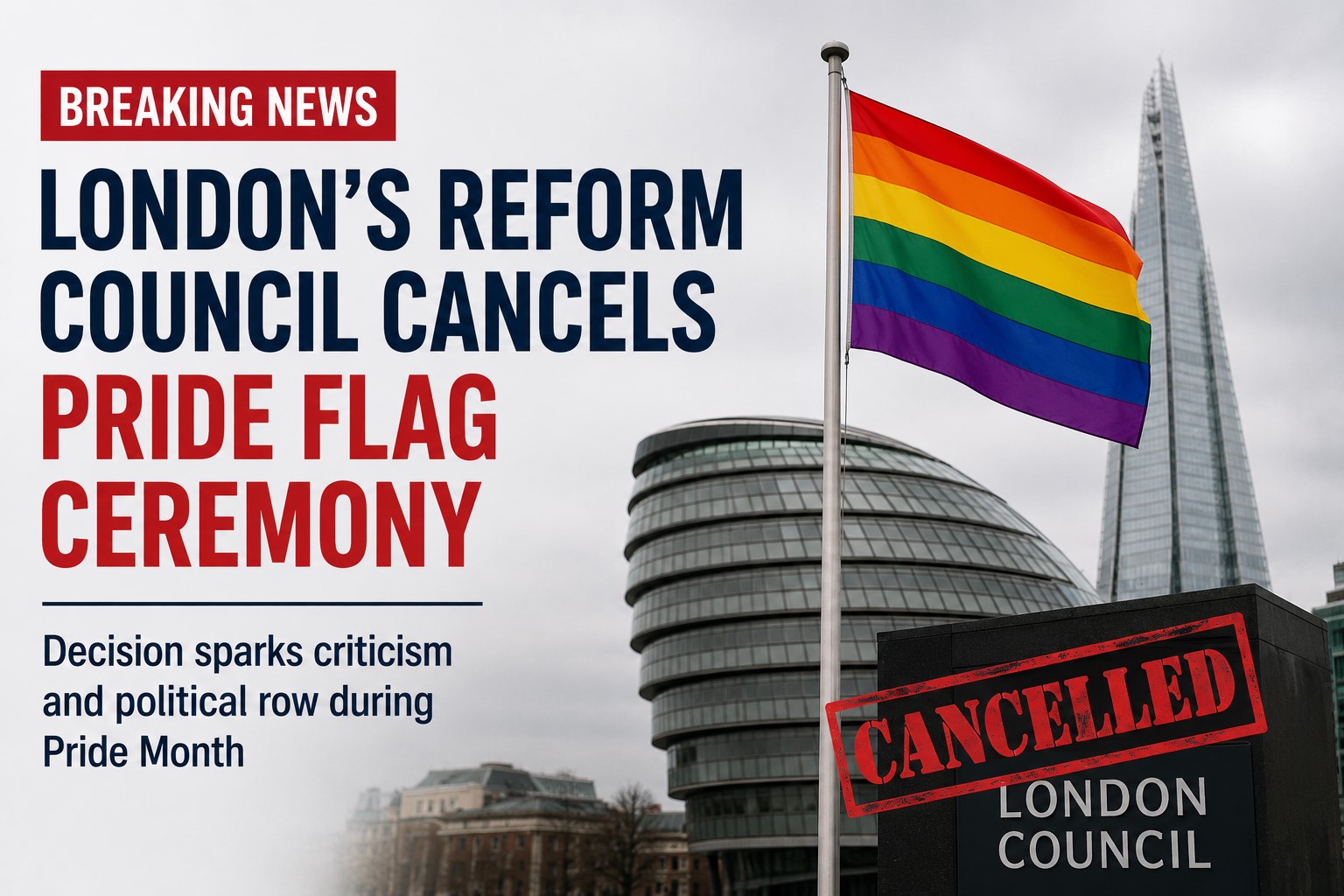 Pride Flag Ceremony Cancelled by Reform-Led London Council Sparks Political Row