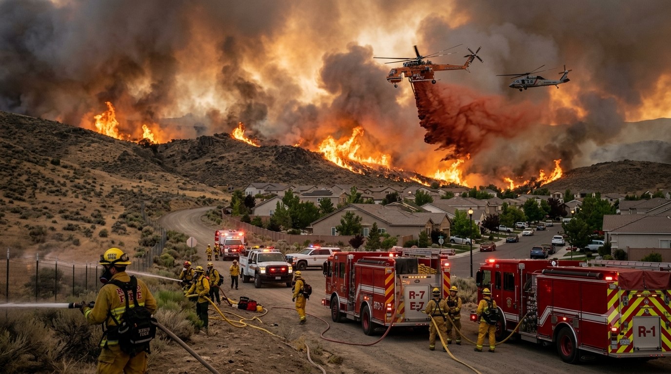USA Breaking News: Fast-Moving Hawk Fire Forces Tens of Thousands to Evacuate Near Reno