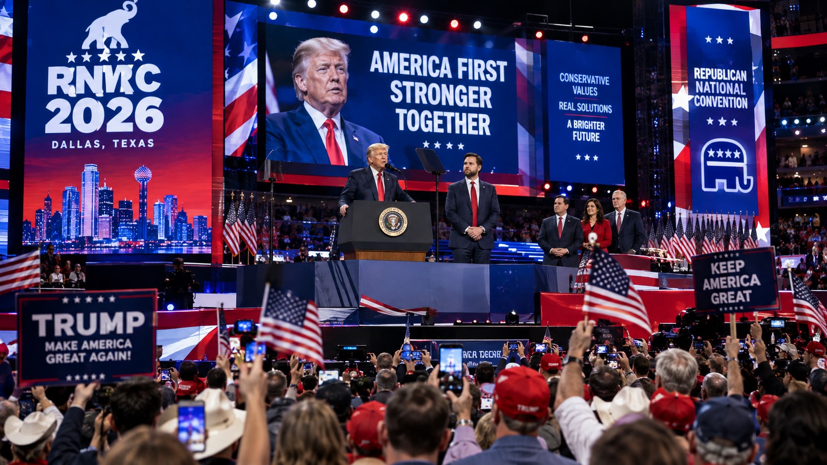 Trump Takes Center Stage as Republicans Launch Unusual 2026 Midterm Convention
